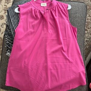 Elie Women’s Hot Pink Ruffled Neck Blouse
